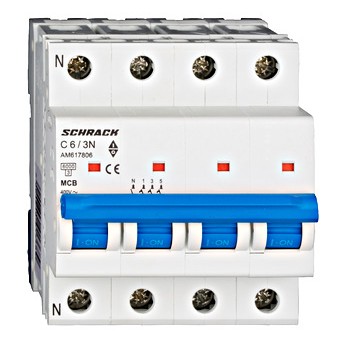 Siguranta automata 3P+N C 6A 4M 6kA AM617806 Schrack