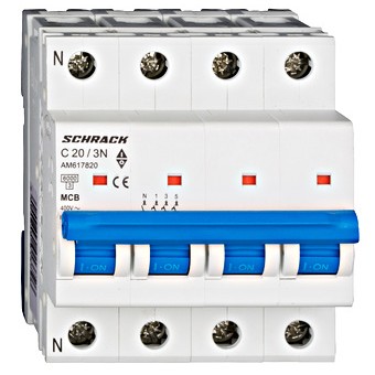 Siguranta automata 3P+N C 20A 4M 6kA AM617820 Schrack
