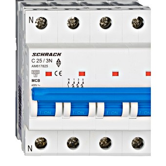 Siguranta automata 3P+N C 25A 4M 6kA AM617825 Schrack