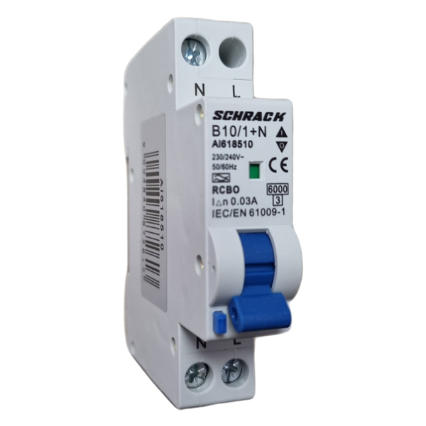 Siguranta automata diferentiala RCBO 1P+N B-10A/30mA tip A AI618510 Schrack