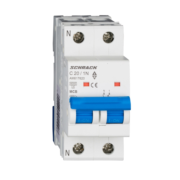 Siguranta automata 1P+N C 20A 2M 6kA AM617620 Schrack