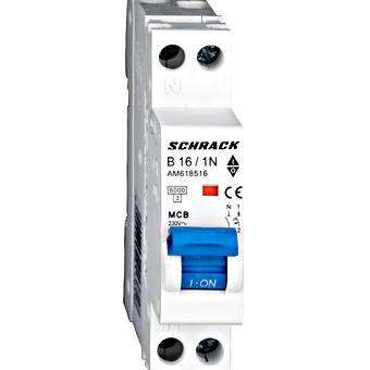 Siguranta automata 1P+N B 16A 1M 6kA AM618516 Schrack