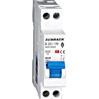 Siguranta automata 1P+N B 20A 1M 6kA AM618520 Schrack