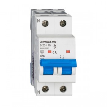 Siguranta automata 1P+N B 20A 2M 6kA AM618620 Schrack