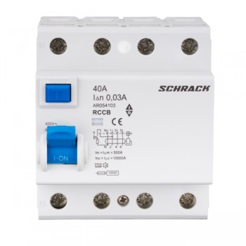 Siguranta automata diferentiala RCCB 3P+N 40A/30mA tip A 10kA, AR054103 Schrack