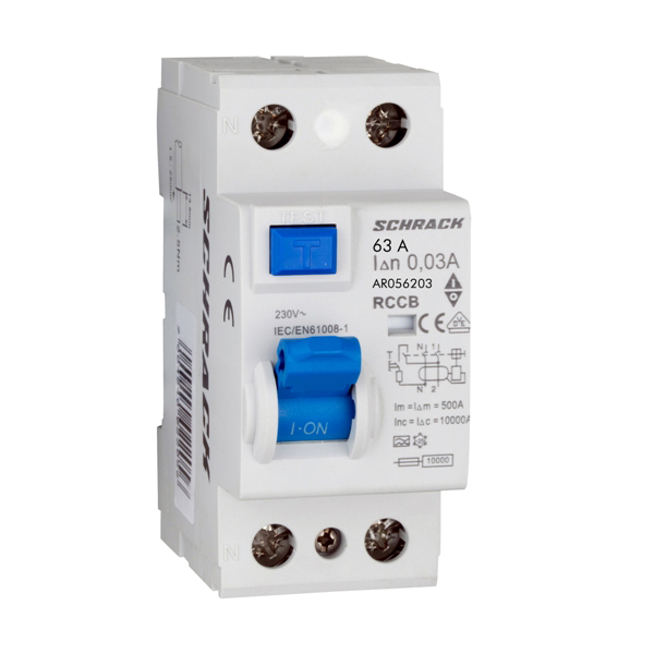 Intrerupator diferential RCCB 63A/30mA 10kA tip A 2M AR056203 Schrack