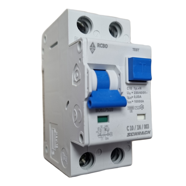 Siguranta automata diferentiala RCBO 1P+N C-10A/30mA tip AC BO617510 Schrack