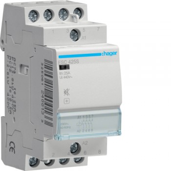 Contactor silentios modular 25A, 4ND, 230V, Hager ESC425S