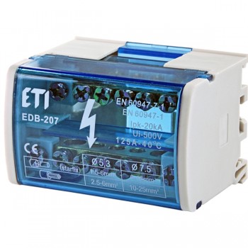 Repartitor 2P 125A, 5x6+2x16 EDB-207 ETI 1102300