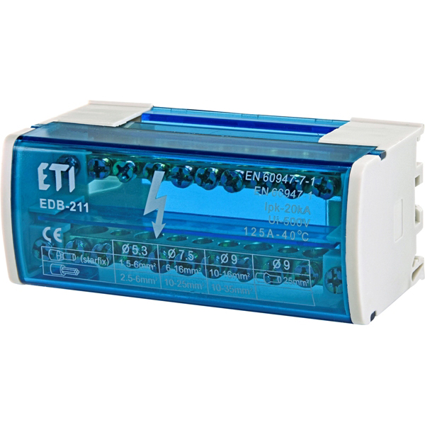 Repartitor 2P 125A, 7x6+4x16 EDB-211 ETI 1102301
