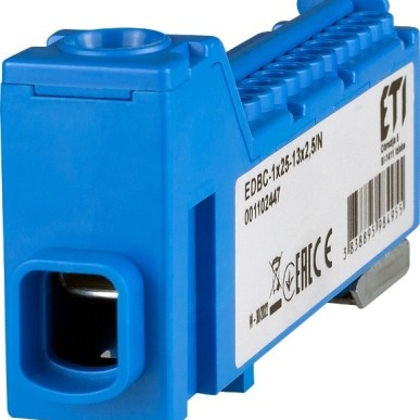 Bloc distributie EDBC-1X25-13X2.5 albastru ETI 1102447