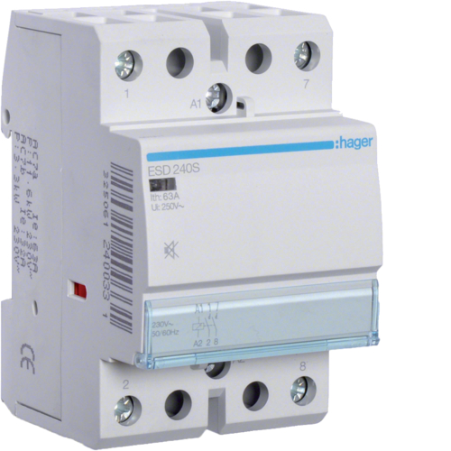 Contactor silentios modular 40A, 2ND, Ub=24V, Hager ESD240S