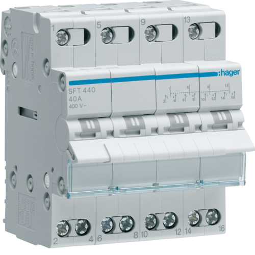 Comutator sursa 4P 40A 400V I-0-II SFT440 Hager