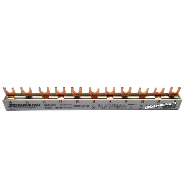 Busbar 1x RCCB 4-poli, 8 x MCB 1-pol, 11 module BSB90154 Schrack