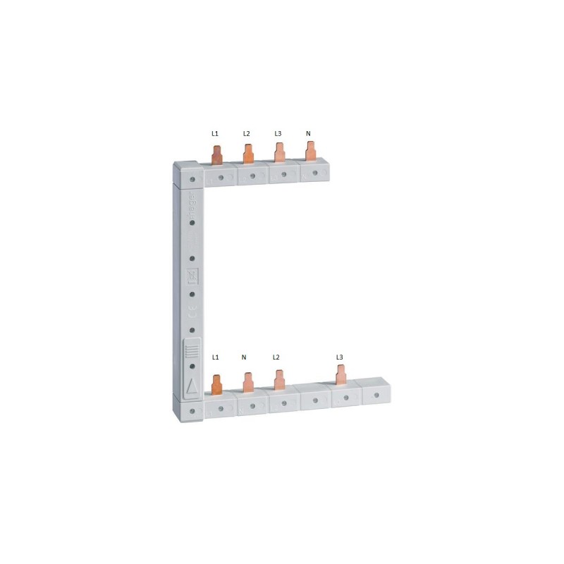 Bareta conectare L1L2L3 la L1N L2(N)L3(N), 2 randuri 125mm, vertical, KCF863L Hager 