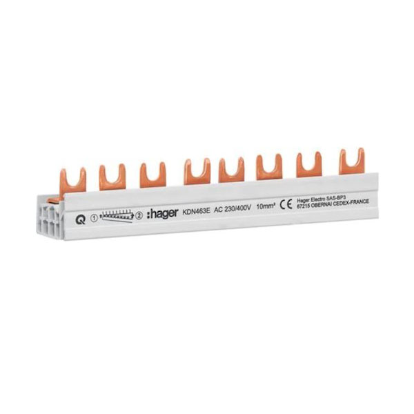 Busbar 4P 8M 63A furca KDN463E Hager