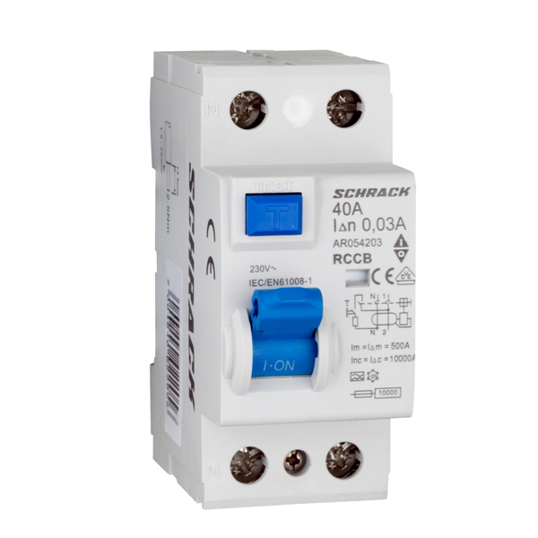 Siguranta automata diferentiala RCCB 40A/30mA, 10kA AR054203 Schrack