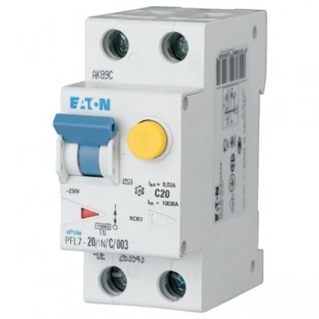 Siguranta automata diferentiala RCBO 1P+N C-20A/30mA tip AC PFL7-20 Eaton