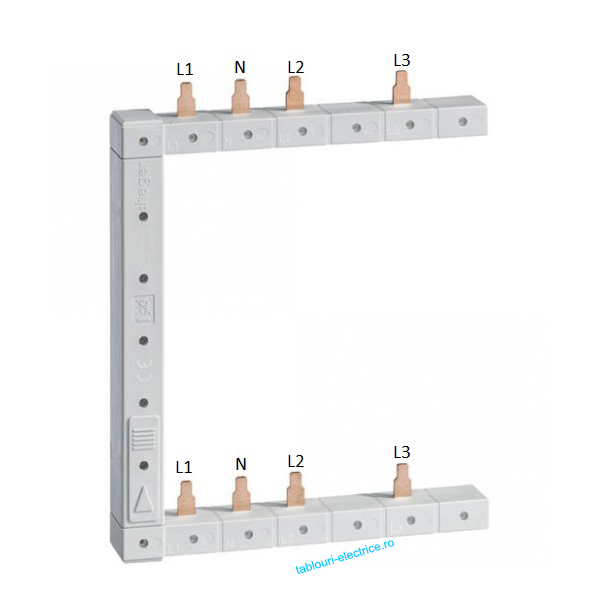 Bareta conectare L1NL2NL3N, 2 randuri 125mm, vertical dreapta KCF563R Hager 