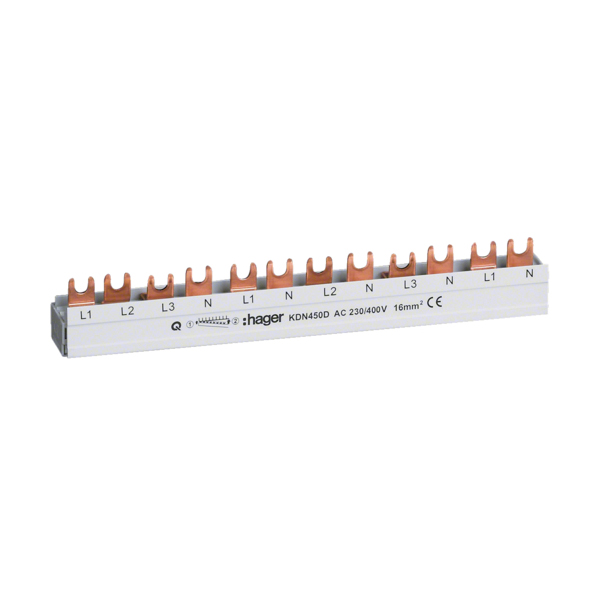 Busbar L1L2L3N-L1N-L2N-L3N-L1N 12M 80A furca KDN450D Hager