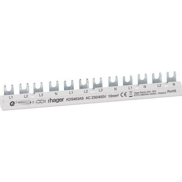 Busbar 4P4P2P2P 12M 63A furca KDS463AS quickconnect Hager