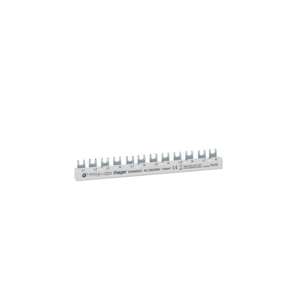 Busbar L1L2L3N-L1N-L2N-L3N-L1N 12M 63A furca KDS463AT Hager