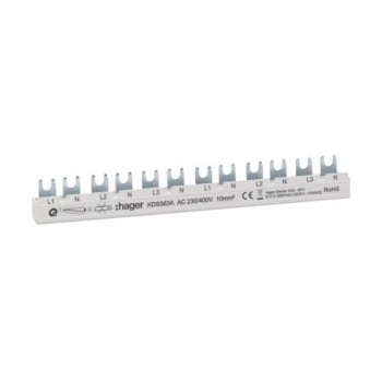 Busbar L1NL2NL3N 12M 63A furca KDS563A quickconnect Hager