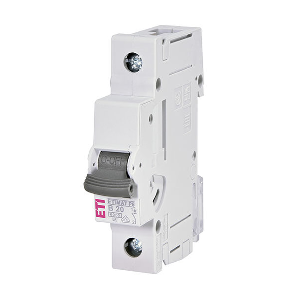 Siguranta automata 1P 20A Curba B 6kA, ETI-P6 1900011