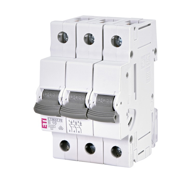 Siguranta automata 3P 10A Curba B 6kA, ETI-P6 001900308