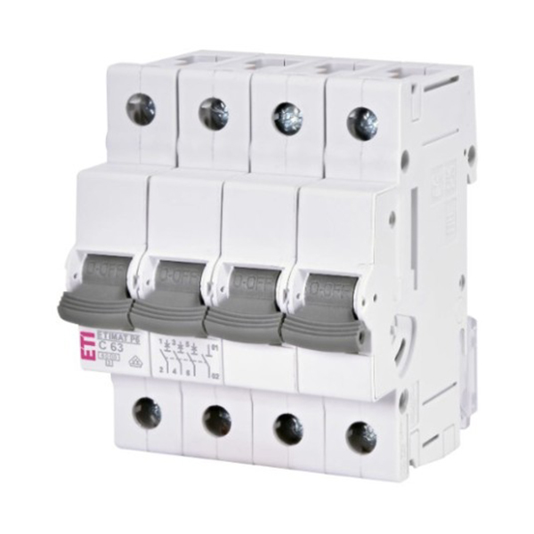 Siguranta automata 3P+N 63A Curba C 6kA, ETI-P6 001900436