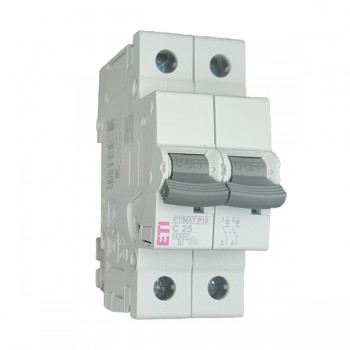 Siguranta automata 2P 25A Curba C 10kA, ETI-P10 001901232
