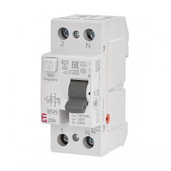 Intrerupator diferential RCCB 2P 25A/100mA 10kA tip A 002061121 ETI