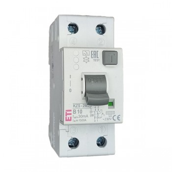 Siguranta automata diferentiala RCBO 1P+N B-10A/30mA tip A KZS-2M 002172502 ETI