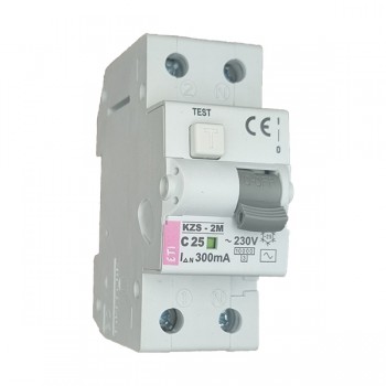 Siguranta automata diferentiala RCBO 1P+N C-25A/300mA tip AC KZS-2M 002173326 ETI