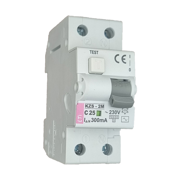 Siguranta automata diferentiala RCBO 1P+N C-25A/300mA tip AC KZS-2M 002173326 ETI