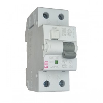 Siguranta automata diferentiala RCBO 1P+N C-32A/30mA tip A KZS-2M 002173227 ETI