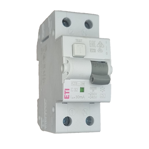 Siguranta automata diferentiala RCBO 1P+N C-32A/30mA tip A KZS-2M 002173227 ETI