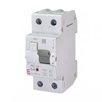 Siguranta automata diferentiala RCBO 1P+N B-40A/100mA tip A KZS-2M 002173708 ETI