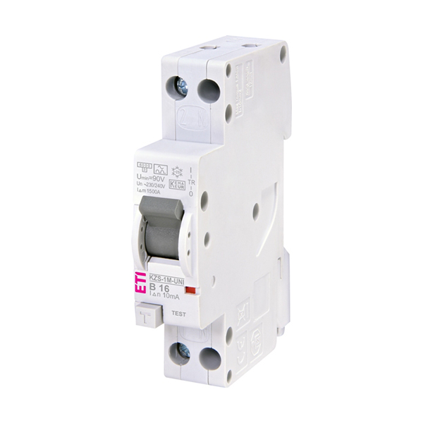 Siguranta automata diferentiala RCBO 1P+N B-16A/10mA tip A KZS-1M 002176004 ETI