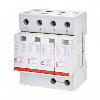 Descarcator supratensiune V T2 255/20 4+0  ETI 002442956