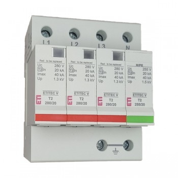 Descarcator supratensiune V T2 280/20 3+1  ETI 002443015