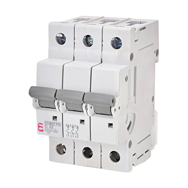Siguranta automata 3P 32A Curba C 10kA, ETI-P10  1901333