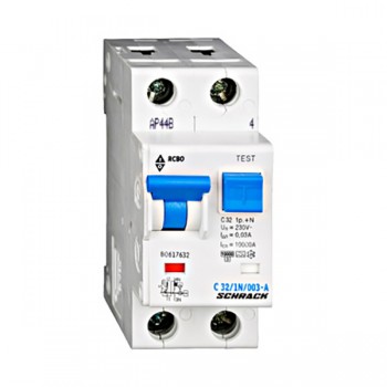 Siguranta automata diferentiala RCBO 1P+N C-32A/30mA tip A BO617632 Schrack