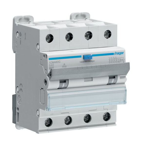 Siguranta automata diferentiala RCBO 4P B-40A/30mA tip A ADM440C Hager