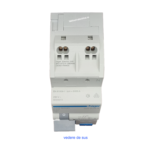 Siguranta automata diferentiala RCBO 1P+N B-16A/30mA tip A ADS916D Hager