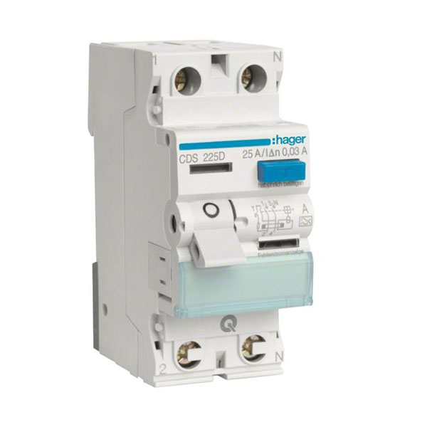 Intrerupator diferential RCCB 1P+N 25A/30mA 6kA tip A CDS225D Hager