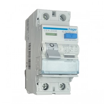 Intrerupator diferential RCCB 2P 40A/100mA 6kA tip A CEA240E Hager