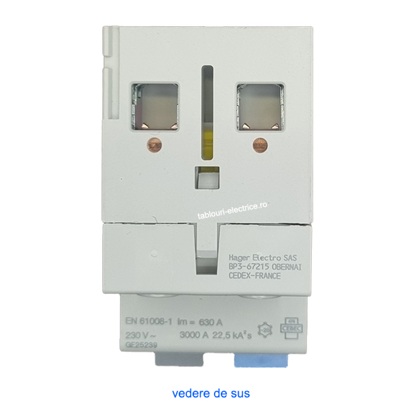 Intrerupator diferential RCCB 2P 63A/100mA 6kA tip A CEA263E Hager