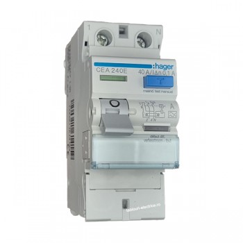 Intrerupator diferential RCCB 2P 40A/100mA 6kA tip A CEA240E Hager