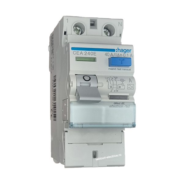 Intrerupator diferential RCCB 2P 40A/100mA 6kA tip A CEA240E Hager